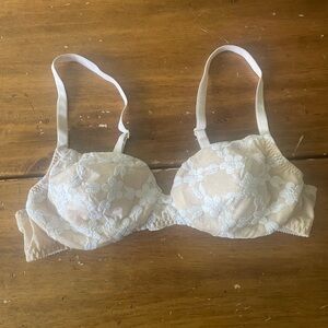 Vintage 50s 60s Olga Applique Embroidery Bra 38 B 38B Boudoir Lingerie Sissy